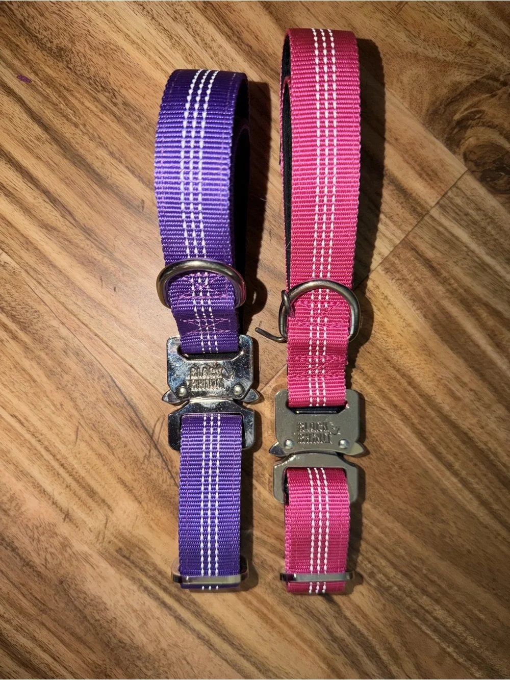 Black Rhino dog collars comfort heavy duty Purple and Pink Collar Set size M